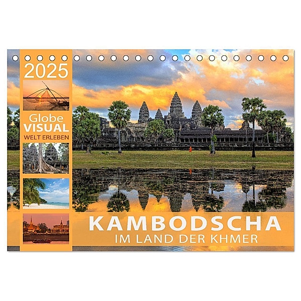 KAMBODSCHA - Im Land der Khmer (Tischkalender 2025 DIN A5 quer), CALVENDO Monatskalender, Calvendo, Globe VISUAL