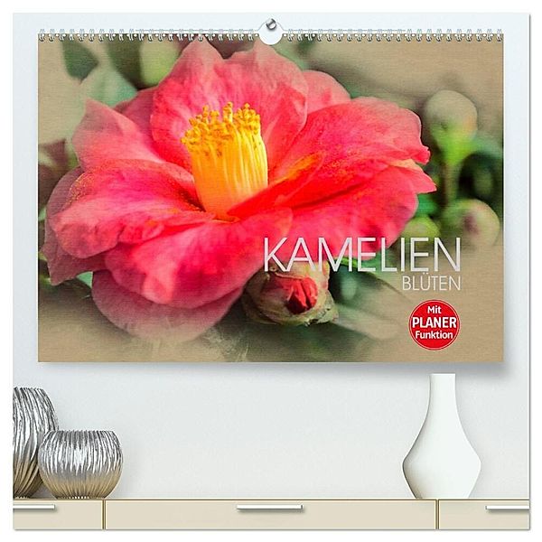 Kamelien Blüten (hochwertiger Premium Wandkalender 2024 DIN A2 quer), Kunstdruck in Hochglanz, Dirk Meutzner