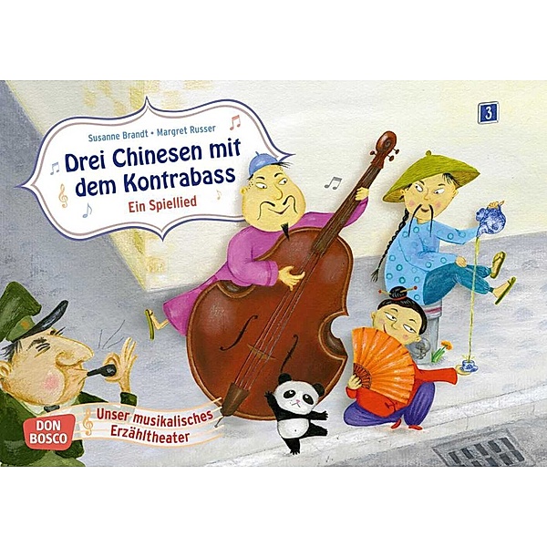 Kamishibai Bildkartenset - Drei Chinesen mit dem Kontrabass. Ein Spiellied, Susanne Brandt