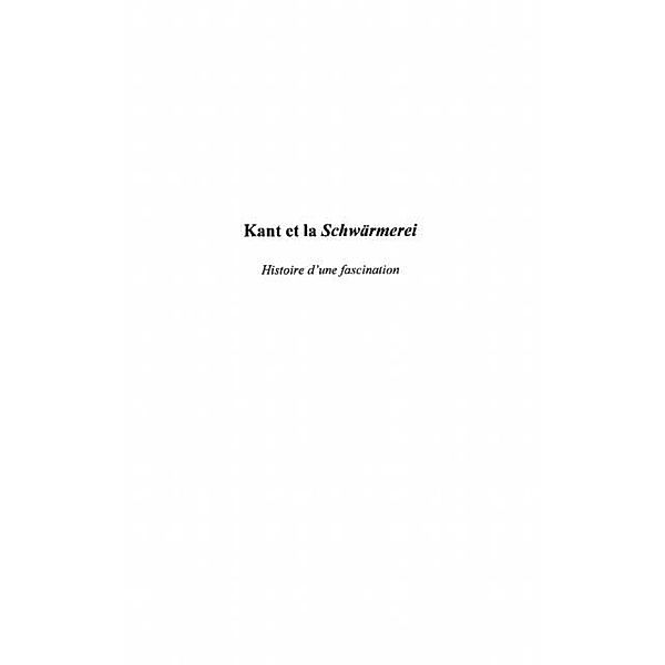 Kant et la schwArmerei - histoire d'une fascination / Hors-collection, Beatrice Allouche-Pourcel