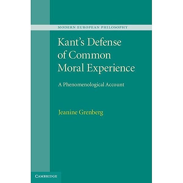 Kant's Defense of Common Moral Experience, Jeanine Grenberg