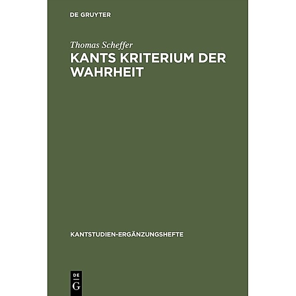 Kants Kriterium der Wahrheit, Thomas Scheffer