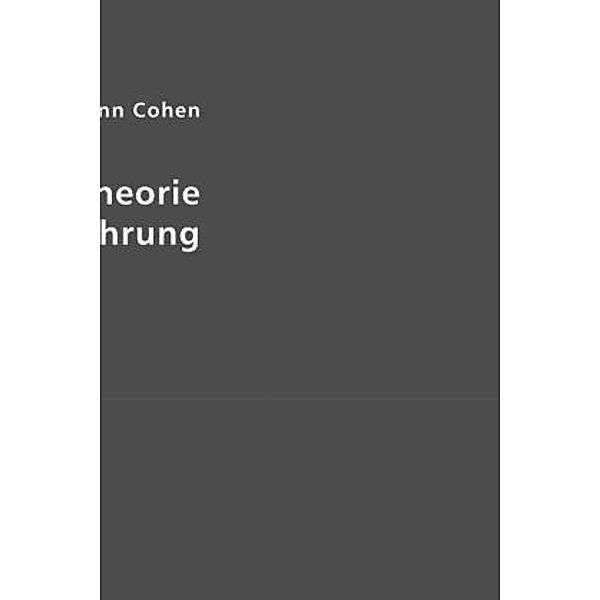 Kants Theorie der Erfahrung, Hermann Cohen