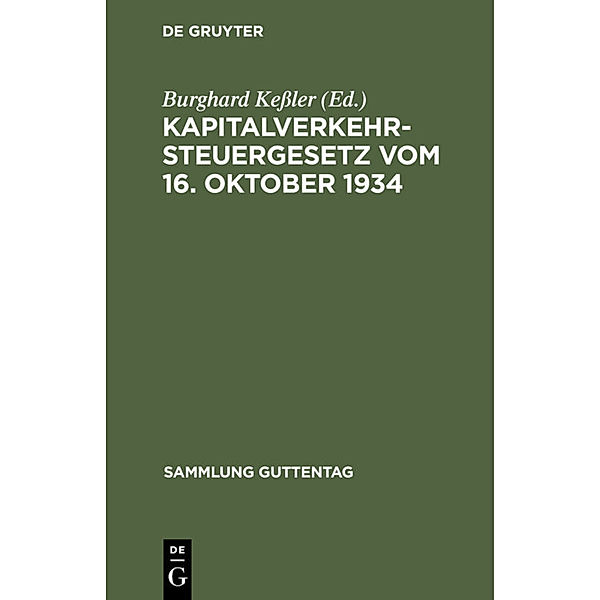 Kapitalverkehrsteuergesetz vom 16. Oktober 1934