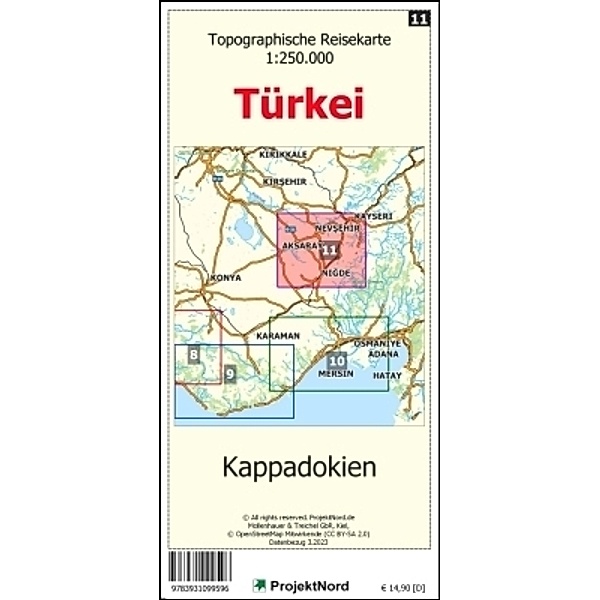 Kappadokien - Topographische Reisekarte 1:250.000 Türkei (Blatt 11), Jens Uwe Mollenhauer