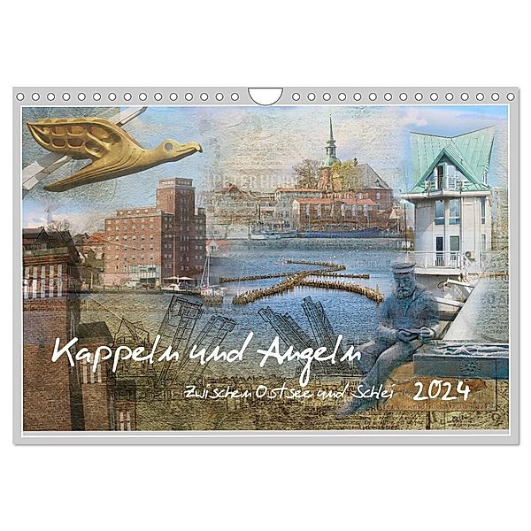 Kappeln und Angeln - Zwischen Ostsee und Schlei (Wandkalender 2024 DIN A4 quer), CALVENDO Monatskalender, Ute Jackisch