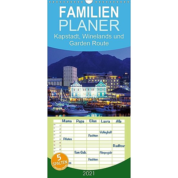 Kapstadt, Winelands und Garden Route - Familienplaner hoch (Wandkalender 2021 , 21 cm x 45 cm, hoch), Werner Dieterich