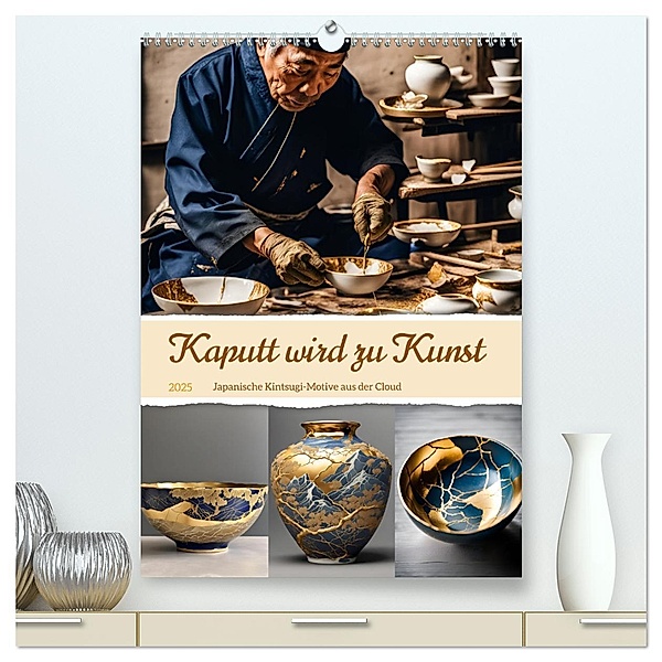 Kaputt wird zu Kunst (hochwertiger Premium Wandkalender 2025 DIN A2 hoch), Kunstdruck in Hochglanz, Calvendo, Christine aka stine1