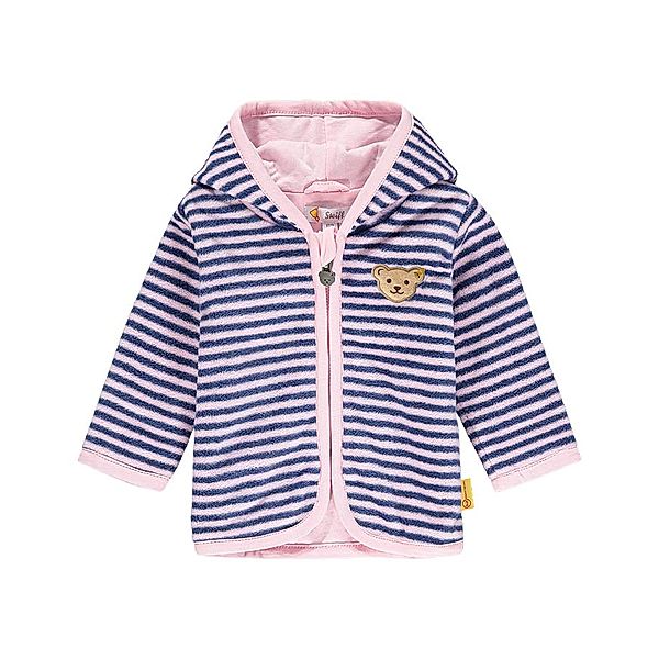 Steiff Kapuzen-Fleecejacke BABY GIRL BUGS LIFE gestreift in rosa