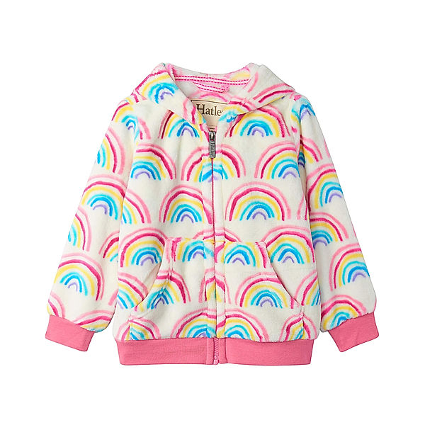 Hatley Kapuzen-Fleecejacke PRETTY RAINBOWS in cream