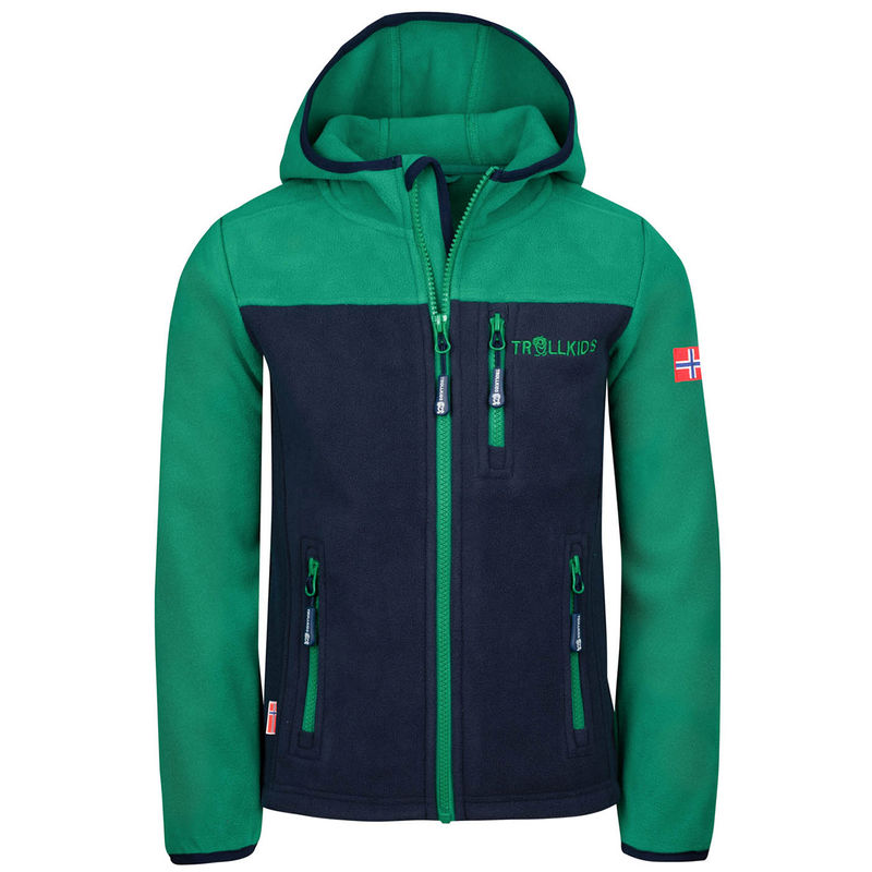 Kapuzen-Fleecejacke STAVANGER in pepper green/navy