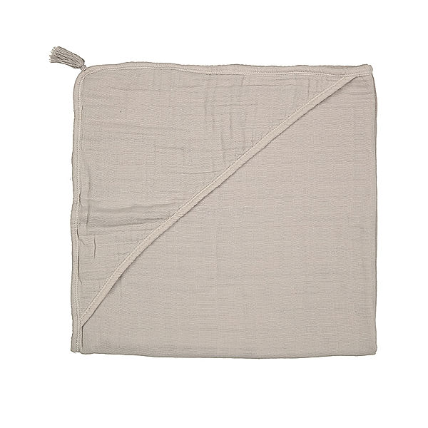 OrganicEra Kapuzen-Handtuch MUSLIN in grau