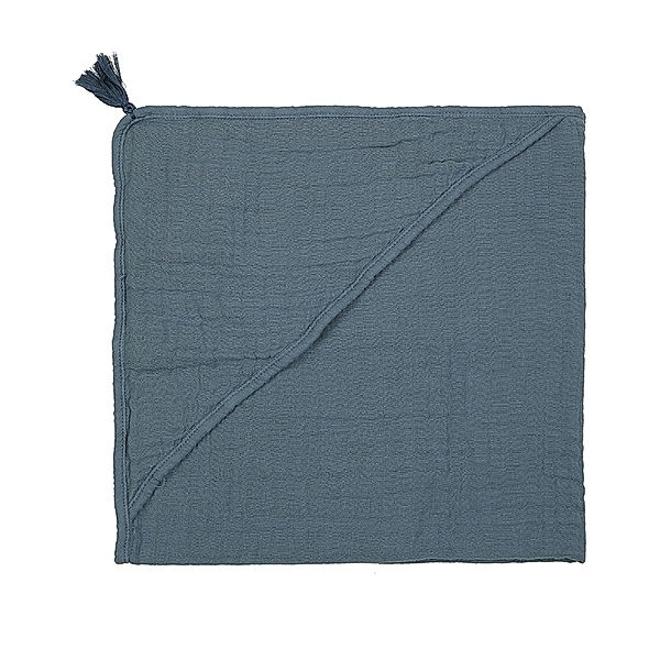 OrganicEra Kapuzen-Handtuch MUSLIN in indigo