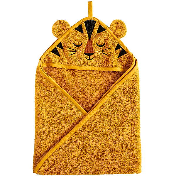 Roommate Kapuzen-Handtuch TIGER (72x72) in ochre