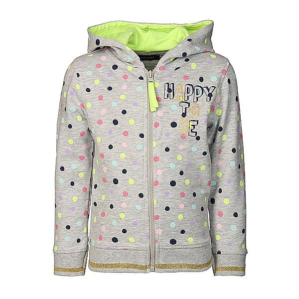 BLUE SEVEN Kapuzen-Jacke HAPPY DAYS – DOTS in grau meliert