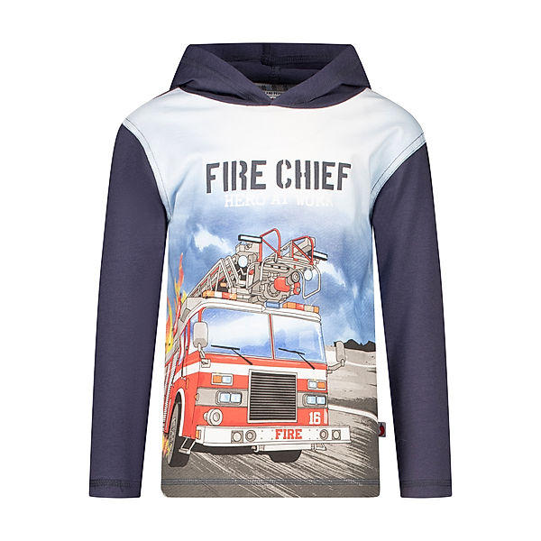 Salt & Pepper Kapuzen-Langarmshirt FIRE CHIEF in steel grey