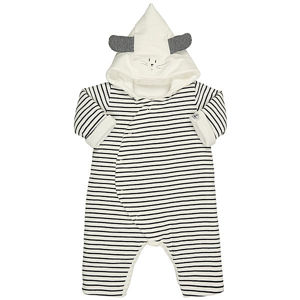 Petit Bateau Kapuzen-Overall LAISEUR mit Ohren in weiß/marine