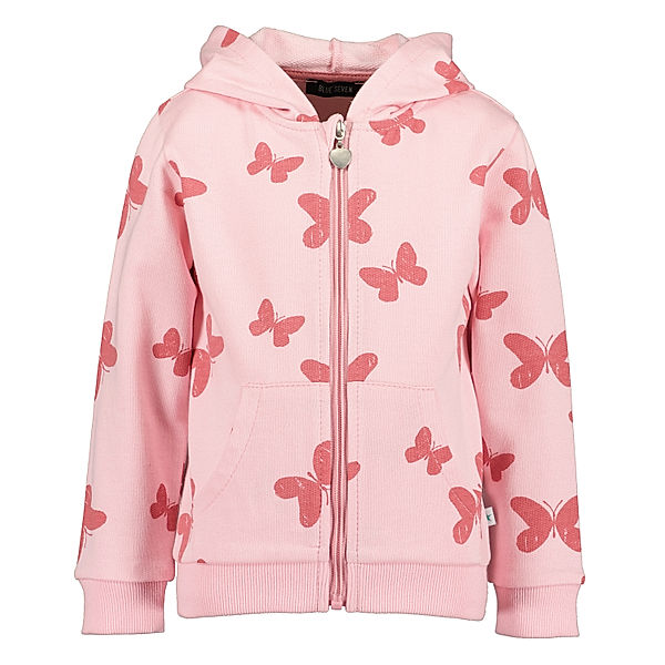 BLUE SEVEN Kapuzen-Sweatjacke B'FLY in rosa