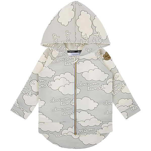 Dear Sophie Kapuzen-Sweatjacke DREAMLAND AOP in grey