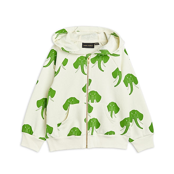 mini rodini Kapuzen-Sweatjacke ELEPHANT in offwhite