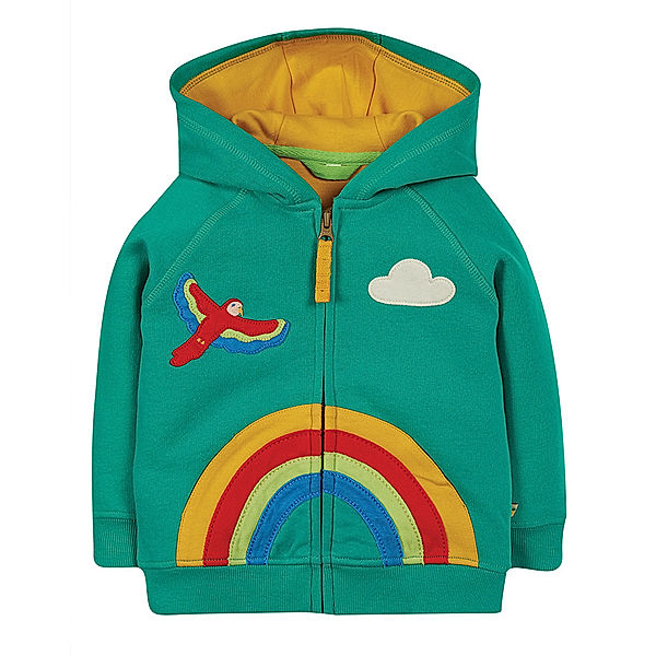 frugi Kapuzen-Sweatjacke HELFORD – RAINBOW in türkis