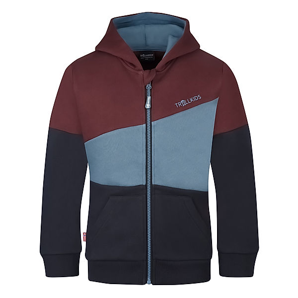 TROLLKIDS Kapuzen-Sweatjacke KIDS ALESUND in chestnut/blue/black