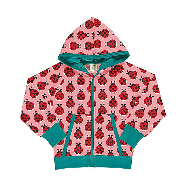 Maxomorra Kapuzen-Sweatjacke LADYBUG in rosa