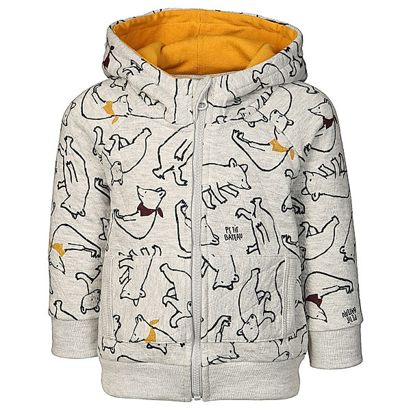 Petit Bateau Kapuzen-Sweatjacke LEBLANC in grau melange