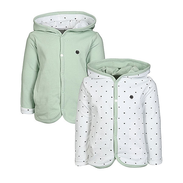 noppies Kapuzen-Sweatjacke NUSCO – STARS zum Wenden in mint/weiß