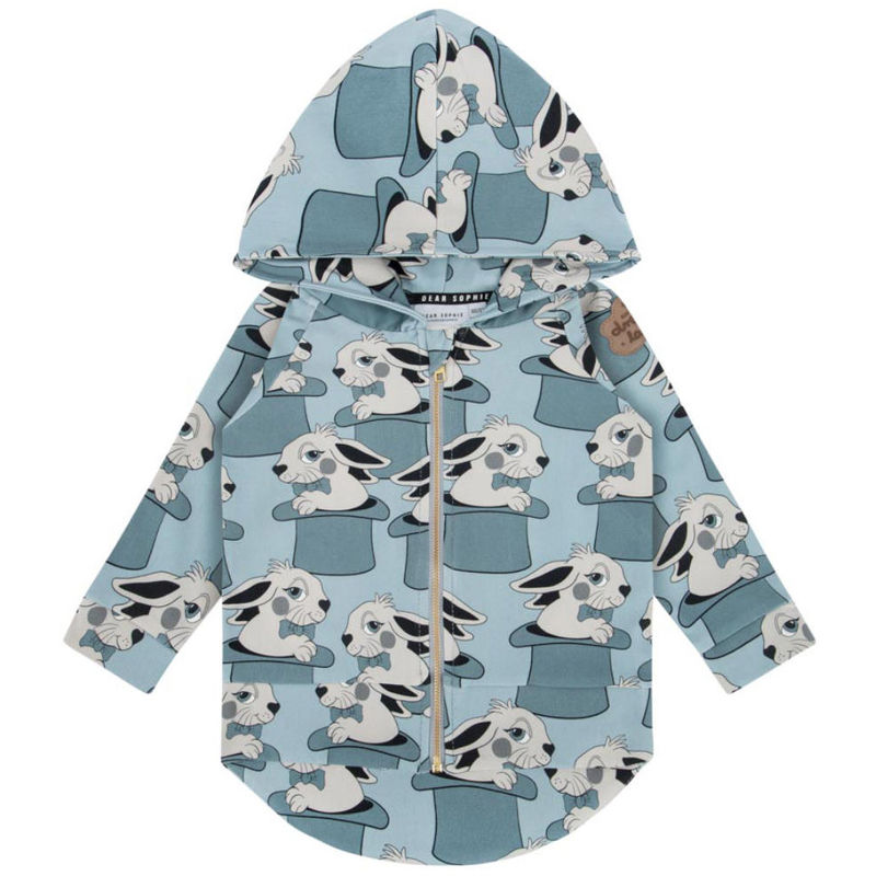 Kapuzen-Sweatjacke RABBIT AOP in blau