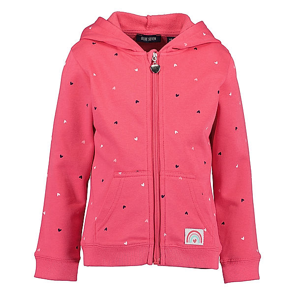 BLUE SEVEN Kapuzen-Sweatjacke SMALL HEARTS in pink