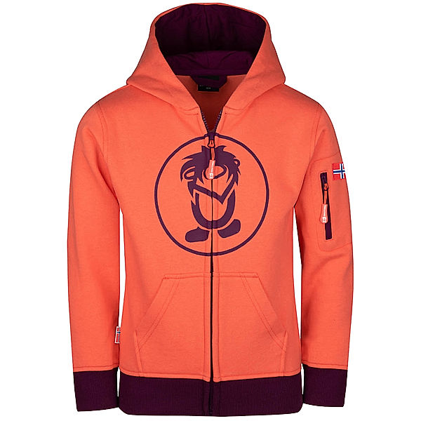 TROLLKIDS Kapuzen-Sweatjacke SORTLAND in peach/mulberry