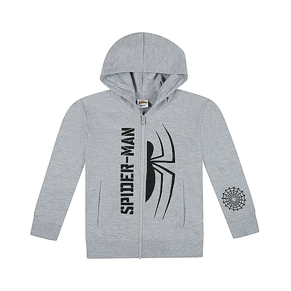 Kapuzen-Sweatjacke SPIDERMAN in grey melange