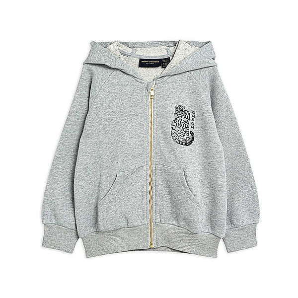 mini rodini Kapuzen-Sweatjacke TIGER in grau melange