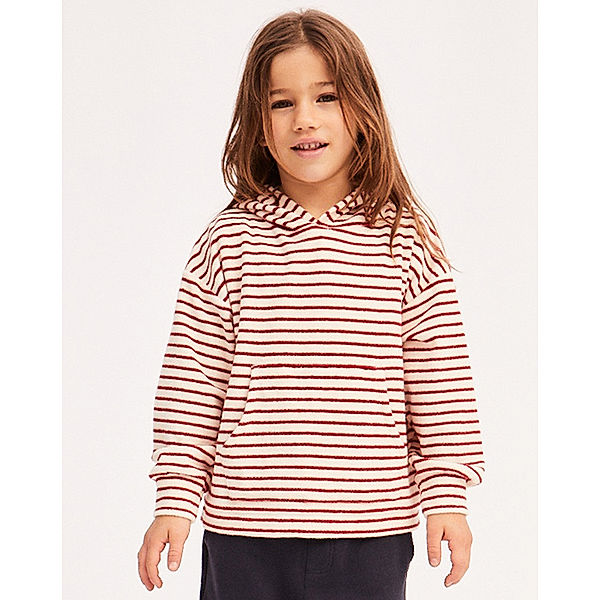 Petit Bateau Kapuzen-Sweatshirt COMFORT gestreift in rot