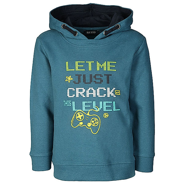 BLUE SEVEN Kapuzen-Sweatshirt CRACK THE LEVEL in blau