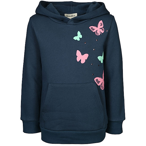 tausendkind collection Kapuzen-Sweatshirt GLITZER-SCHMETTERLING in dunkelblau