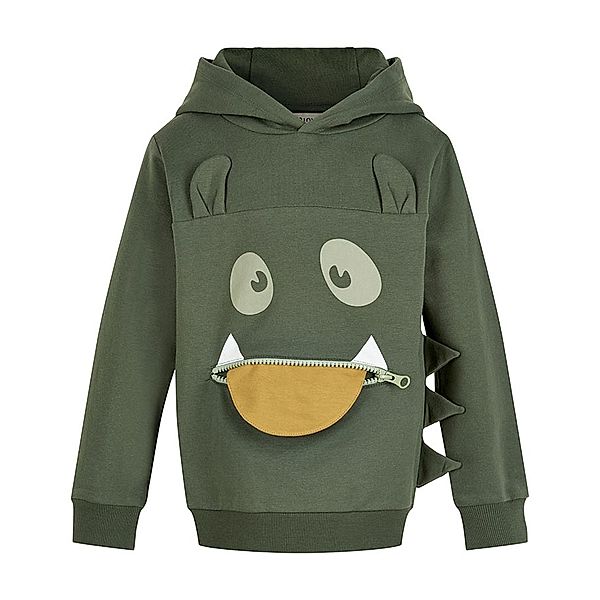 Minymo Kapuzen-Sweatshirt MONSTER in olive thyme