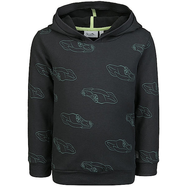 Sanetta Kapuzen-Sweatshirt RACING CARS AOP in blackolive