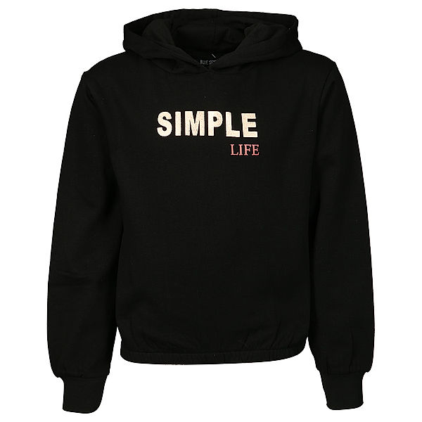 BLUE SEVEN Kapuzen-Sweatshirt SIMPLE LIFE in schwarz