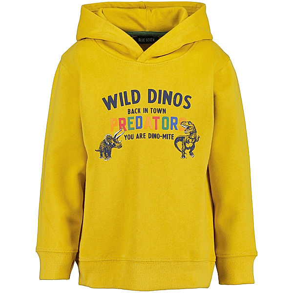 BLUE SEVEN Kapuzen-Sweatshirt WILD DINOS in dottergelb