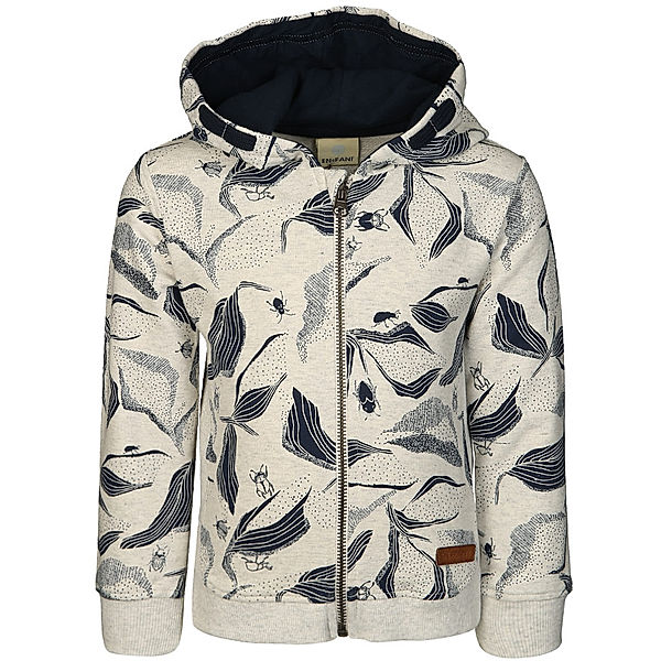 EN FANT Kapuzenjacke INSEKTEN in beige melange/navy