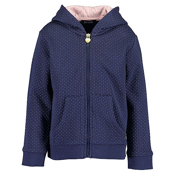 BLUE SEVEN Kapuzenjacke MAGICAL BOWGIRL – TINY DOTS in dunkelblau