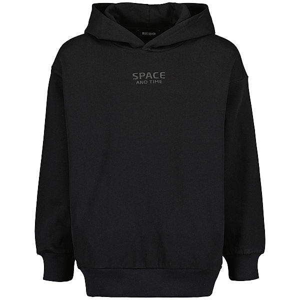 BLUE SEVEN Kapuzensweatshirt SPACE AND TIME in schwarz