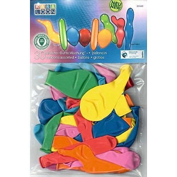 Karaloon 30 Ballons Bunter Mix / Balloons assorted