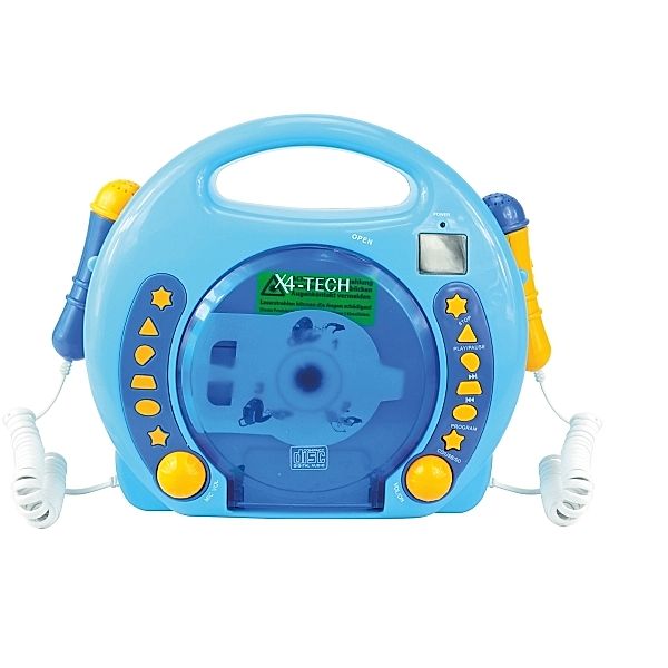 Karaoke CD Player MP3 2 Mikrofone boy/blau
