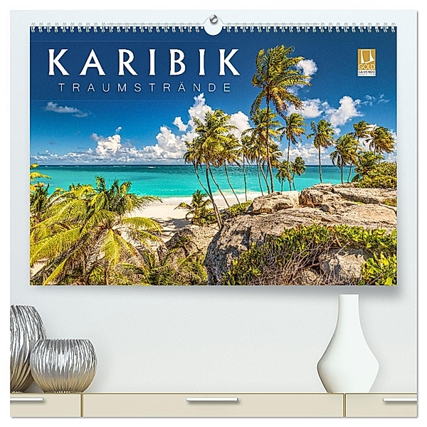 Karibik - Traumstrände (hochwertiger Premium Wandkalender 2025 DIN A2 quer), Kunstdruck in Hochglanz, Calvendo, Patrick Rosyk