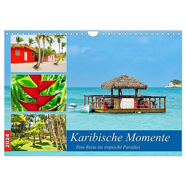 Karibische Momente - Eine Reise ins tropische Paradies (Wandkalender 2024 DIN A4 quer), CALVENDO Monatskalender, Nina Schwarze