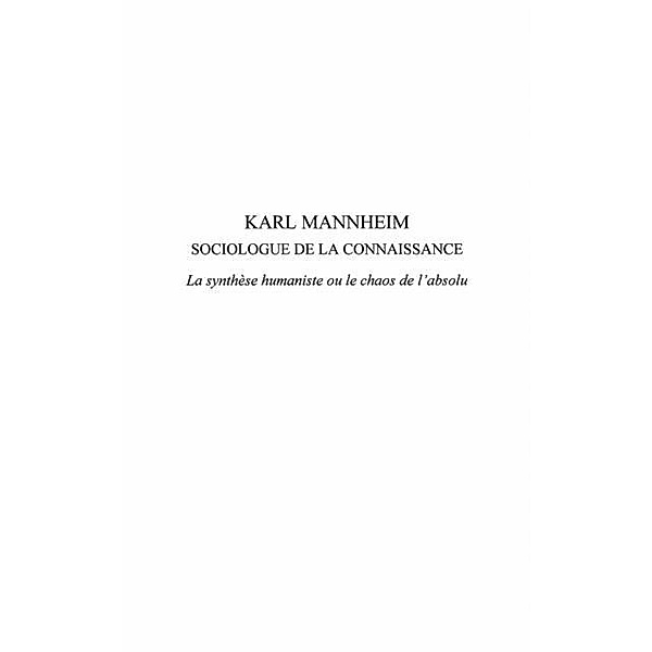 Karl Mannheim, Gerard Namer