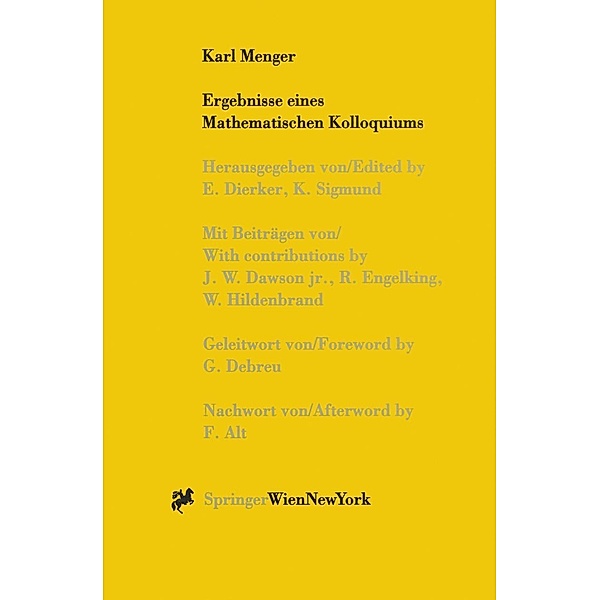 Karl Menger, Ergebnisse eines Mathematischen Kolloquiums